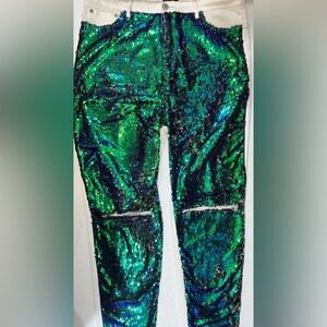 Plus Size Sequin Jeans